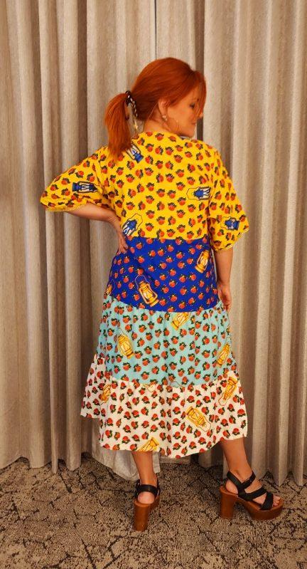 Vestido Flores Doradas